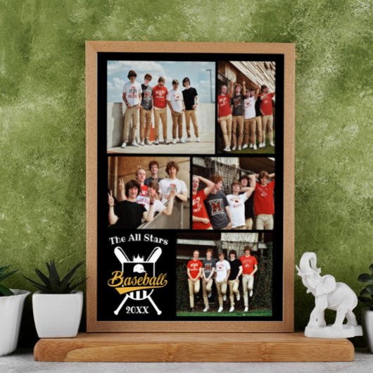 Personalisiertes Baseball-Fotocollage-Team # Poster