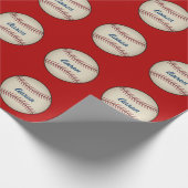 Personalisiertes Baseball-Geburtstagspapier Geschenkpapier (Ecke)