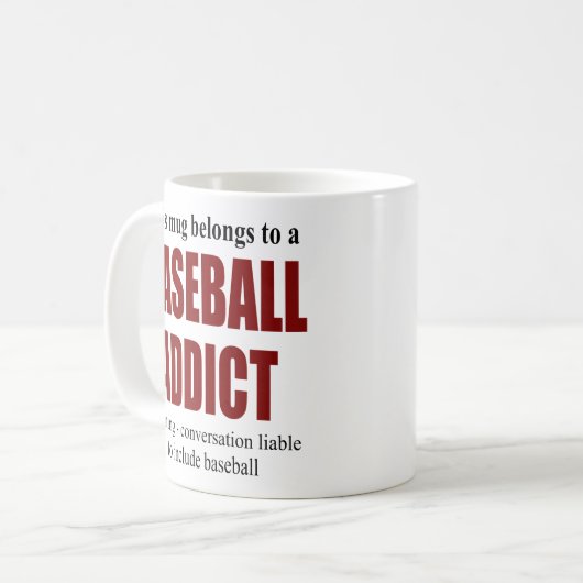 Personalisiertes Baseball-Geschenk Kaffeetasse (Vorderseite Links)