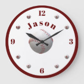 Personalisiertes Baseball Große Wanduhr (Vorderseite)