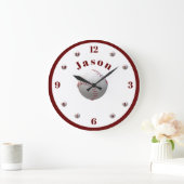 Personalisiertes Baseball Große Wanduhr (Zuhause)