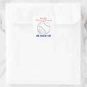 Personalisiertes Baseball-Lehrergeschenk-Exlibris Quadratischer Aufkleber (Tasche)