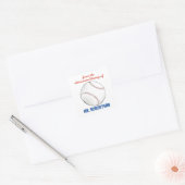 Personalisiertes Baseball-Lehrergeschenk-Exlibris Quadratischer Aufkleber (Umschlag)