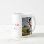 Personalisiertes Baseball-Mama-Geschenk Kaffeetasse (VorderseiteRechts)