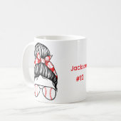 Personalisiertes Baseball-Mama-Geschenk Kaffeetasse (Vorderseite Links)
