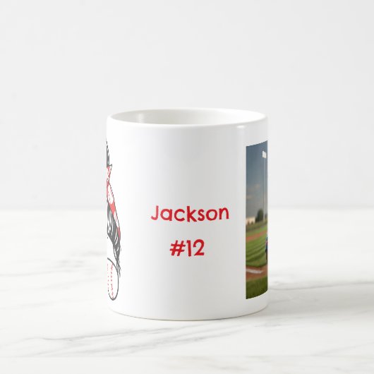 Personalisiertes Baseball-Mama-Geschenk Kaffeetasse (Mittel)