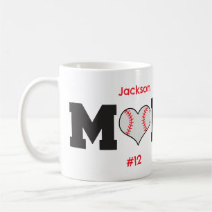 Personalisiertes Baseball-Mama-Geschenk Kaffeetasse