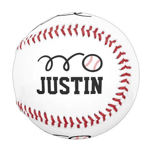 Personalisiertes Baseball mit niedlichem Cartoon-L (Vorne Rechts)