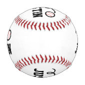 Personalisiertes Baseball mit niedlichem Cartoon-L (Rückseite)