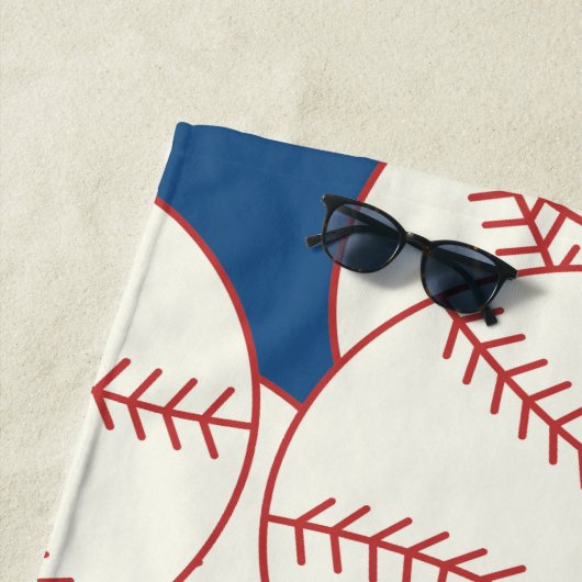 Personalisiertes Baseball Pattern Blue Beach Handt Strandtuch (Beispiel)
