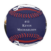 Personalisiertes Baseball-Player-Foto Baseball (Rückseite)