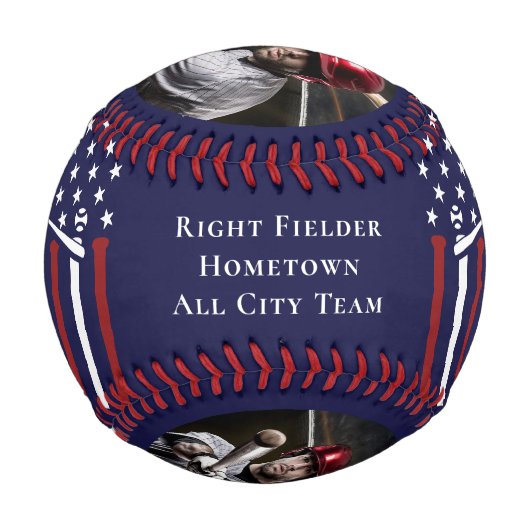 Personalisiertes Baseball-Player-Foto Baseball (Vorderseite)