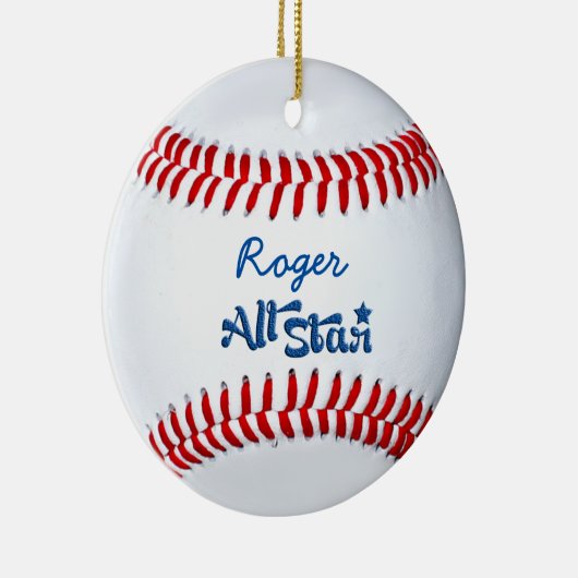Personalisiertes Baseball-Player-Geschenk Keramik Ornament (Rechts)
