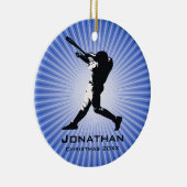 Personalisiertes Baseball-Player-Ornament Keramik Ornament (Rechts)