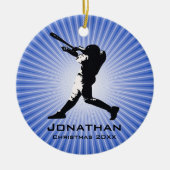 Personalisiertes Baseball-Player-Ornament Keramik Ornament (Vorne)
