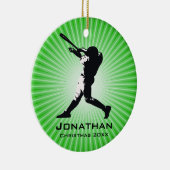 Personalisiertes Baseball-Player-Ornament Keramik Ornament (Rechts)