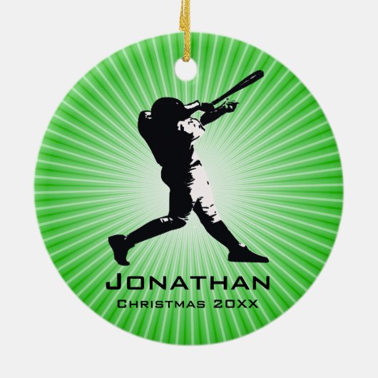 Personalisiertes Baseball-Player-Ornament Keramik Ornament (Hinten)