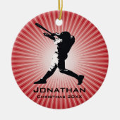 Personalisiertes Baseball-Player-Ornament Keramik Ornament (Vorne)