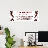 Personalisiertes Baseball-Poster-Banner 36 in X 12 Poster (Heimbüro)