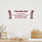 Personalisiertes Baseball-Poster-Banner 36 in X 12 Poster (Küche)