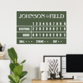 Personalisiertes Baseball-Scoreboard -36" x 24" Poster (Heimbüro)