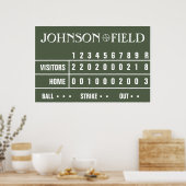 Personalisiertes Baseball-Scoreboard -36" x 24" Poster (Küche)