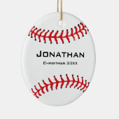 Personalisiertes Baseball Softball-Ornament Keramikornament (Rechts)