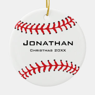 Personalisiertes Baseball Softball-Ornament Keramikornament