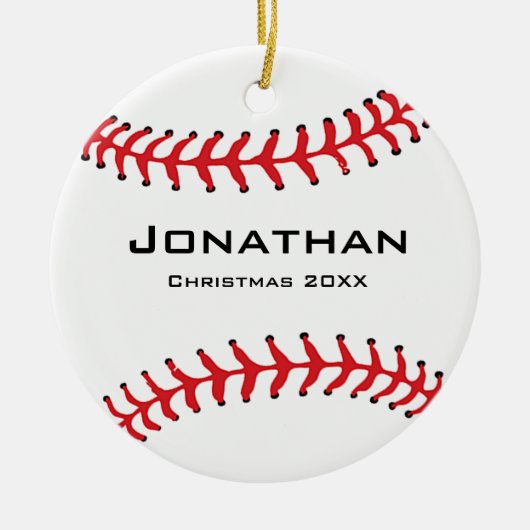 Personalisiertes Baseball Softball-Ornament Keramikornament (Vorne)