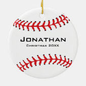 Personalisiertes Baseball Softball-Ornament Keramikornament (Hinten)
