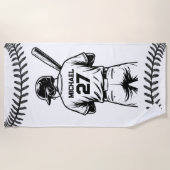 Personalisiertes Baseball-Spielernamen-Nummer-Pool Strandtuch (Vorderseite)