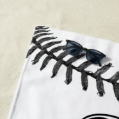 Personalisiertes Baseball-Spielernamen-Nummer-Pool Strandtuch (Beispiel)