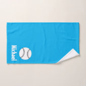 Personalisiertes Baseball Sportblau und weiß Badhandtuch Set (Handtuch)