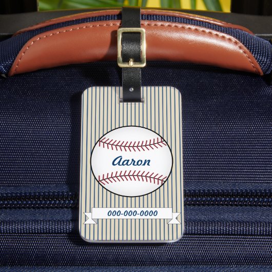 Personalisiertes Baseball-Sportgeschenk Gepäckanhänger (Vorderseite Insitu 2)