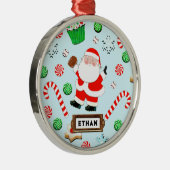 Personalisiertes Baseball-Urlaubsgeschenk Ornament Aus Metall (Rechts)