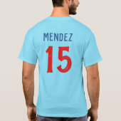 Personalisiertes Baseball-Vater-Design T-Shirt (Rückseite)