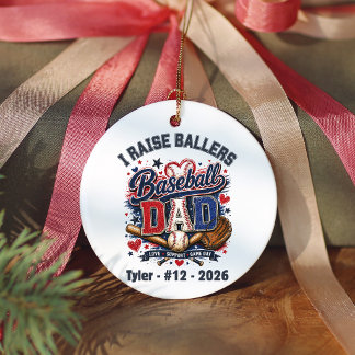 Personalisiertes Baseball-Vater-Spieler-Name-Team- Keramik Ornament