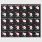 Personalisiertes Baseball Weihnachten Weihnachtsfe Geschenkpapier (Flach)