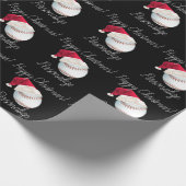 Personalisiertes Baseball Weihnachten Weihnachtsfe Geschenkpapier (Ecke)