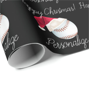 Personalisiertes Baseball Weihnachten Weihnachtsfe Geschenkpapier