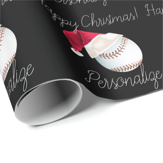 Personalisiertes Baseball Weihnachten Weihnachtsfe Geschenkpapier (Rolleneckpunkt)