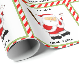 Personalisiertes Baseball-Weihnachtsgeschenk Geschenkpapier