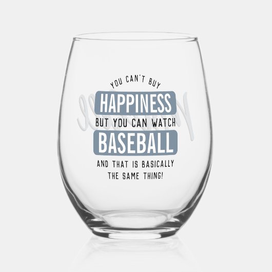 Personalisiertes Baseball zu beobachten ist Glück  Weinglas Ohne Stiel (Vorderseite)