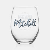 Personalisiertes Baseball zu beobachten ist Glück  Weinglas Ohne Stiel (Rückseite)