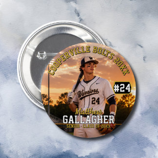 Personalisiertes Baseballspieler-Foto  Button
