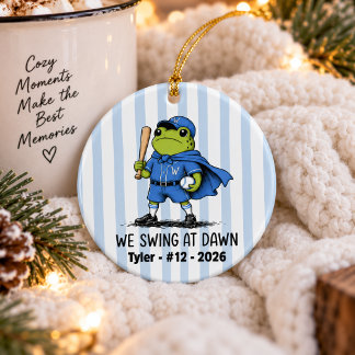 Personalisiertes Baseballspieler-Geschenk mit indi Keramik Ornament