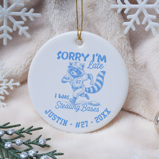 Personalisiertes Baseballspieler-Geschenk mit indi Keramik Ornament