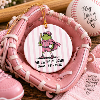Personalisiertes Baseballspielerinnen-Geschenk Nam Keramik Ornament