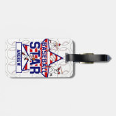 Personalisiertes Baseballsternenbanner - Gepäckanhänger (Rückseite horizontal)