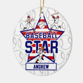 Personalisiertes Baseballsternenbanner - Keramikornament (Links)